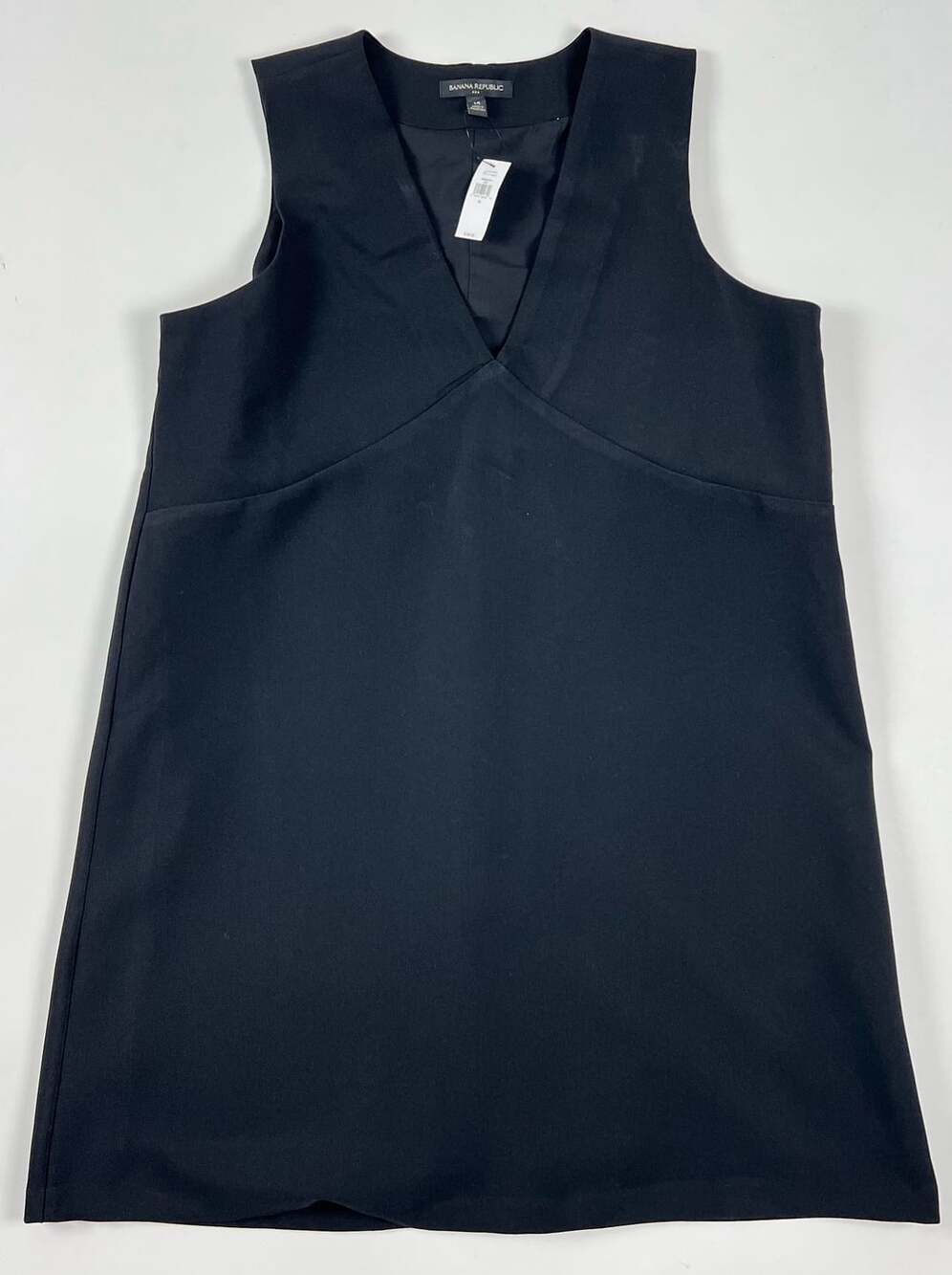 Banana Republic Black V-Neck Sleeveless Mini Dress Size 14 New With Tags